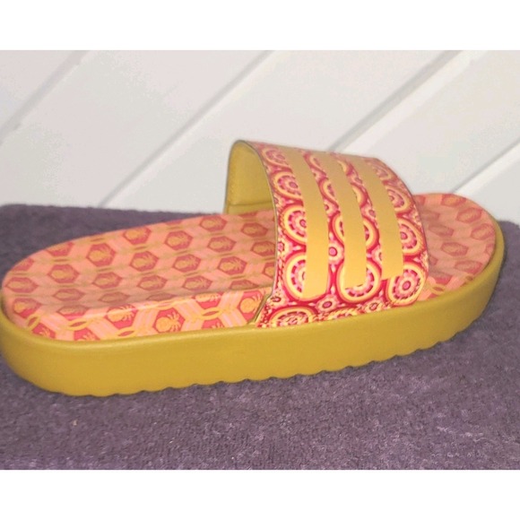 Adidas Men 11 EU 44.5 Orange Gold Adilette Platform Slide EXCELLENT Condition main image 8